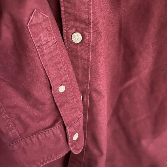 AMERICAN Eagle Burgundy Button Down Shirt - Men's Medium Heavier Weight Fabric - Picture 6 of 8